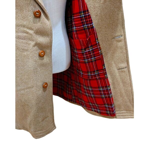 Lakeland USA Men's Tan Three Button Wool Long Coat Size 40 - Picture 7 of 11